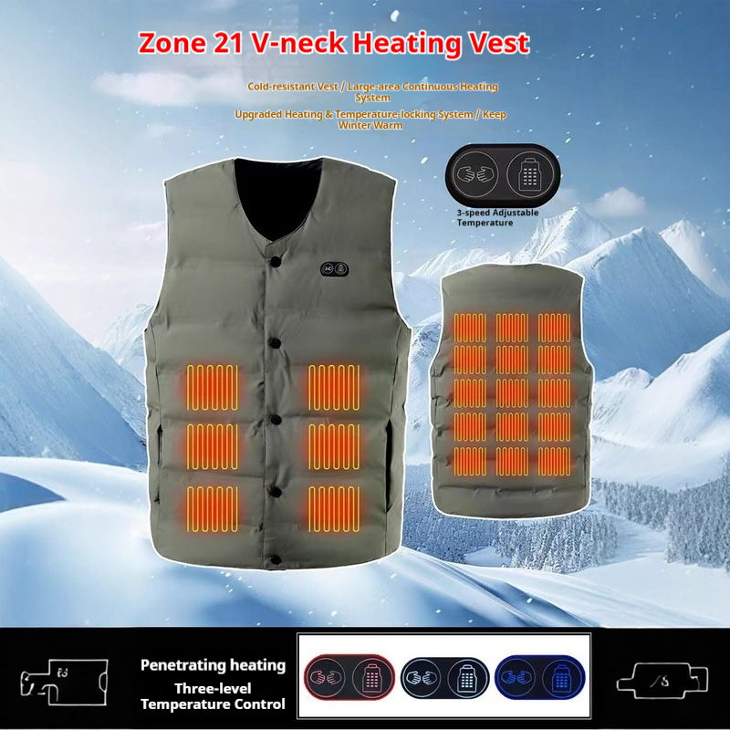 Motorcycle Gear Zone - 겨울 신상 21존 V넥 히팅 조끼