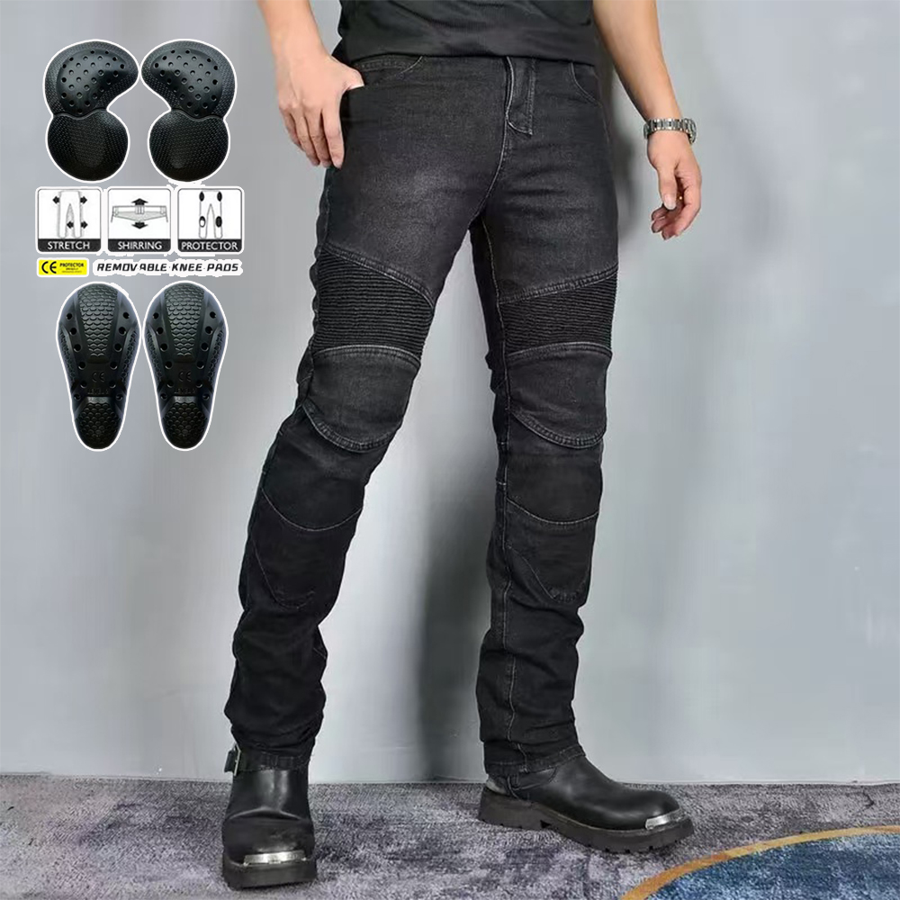 Motorcycle Gear Blue - 남성용 모토크로스 블랙 그레이 바지, 탈착식
