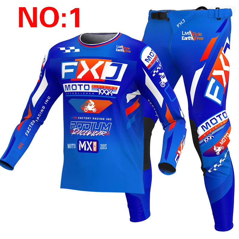 2025 FXJ 모토크로스 저지 및 팬츠 MTB MX  - Motorcycle Gear Blue 리뷰 및 가격