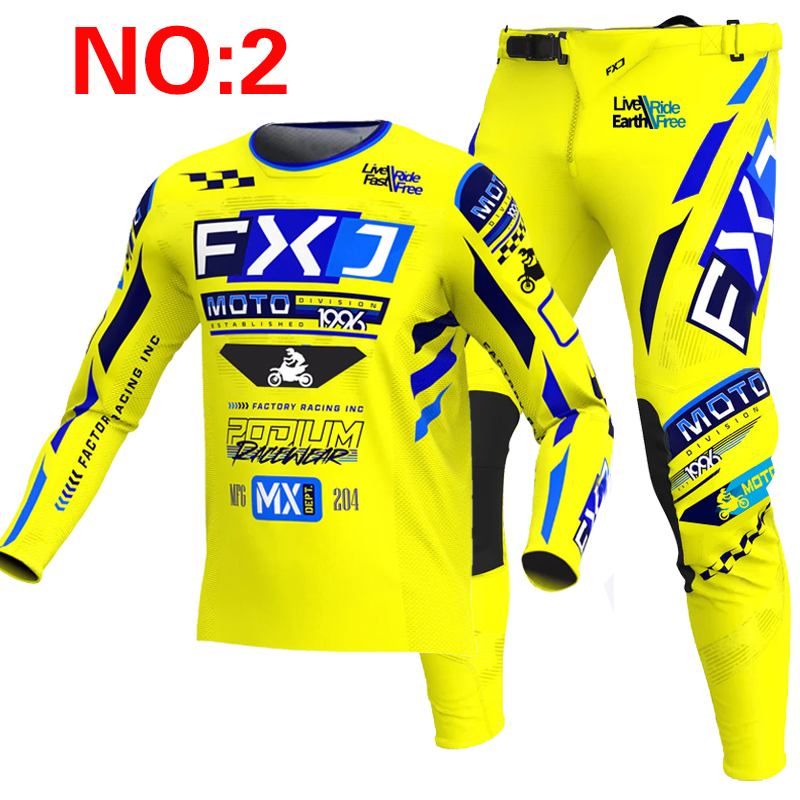 2025 FXJ 모토크로스 저지 및 팬츠 MTB MX  - Motorcycle Gear Blue 리뷰 및 가격