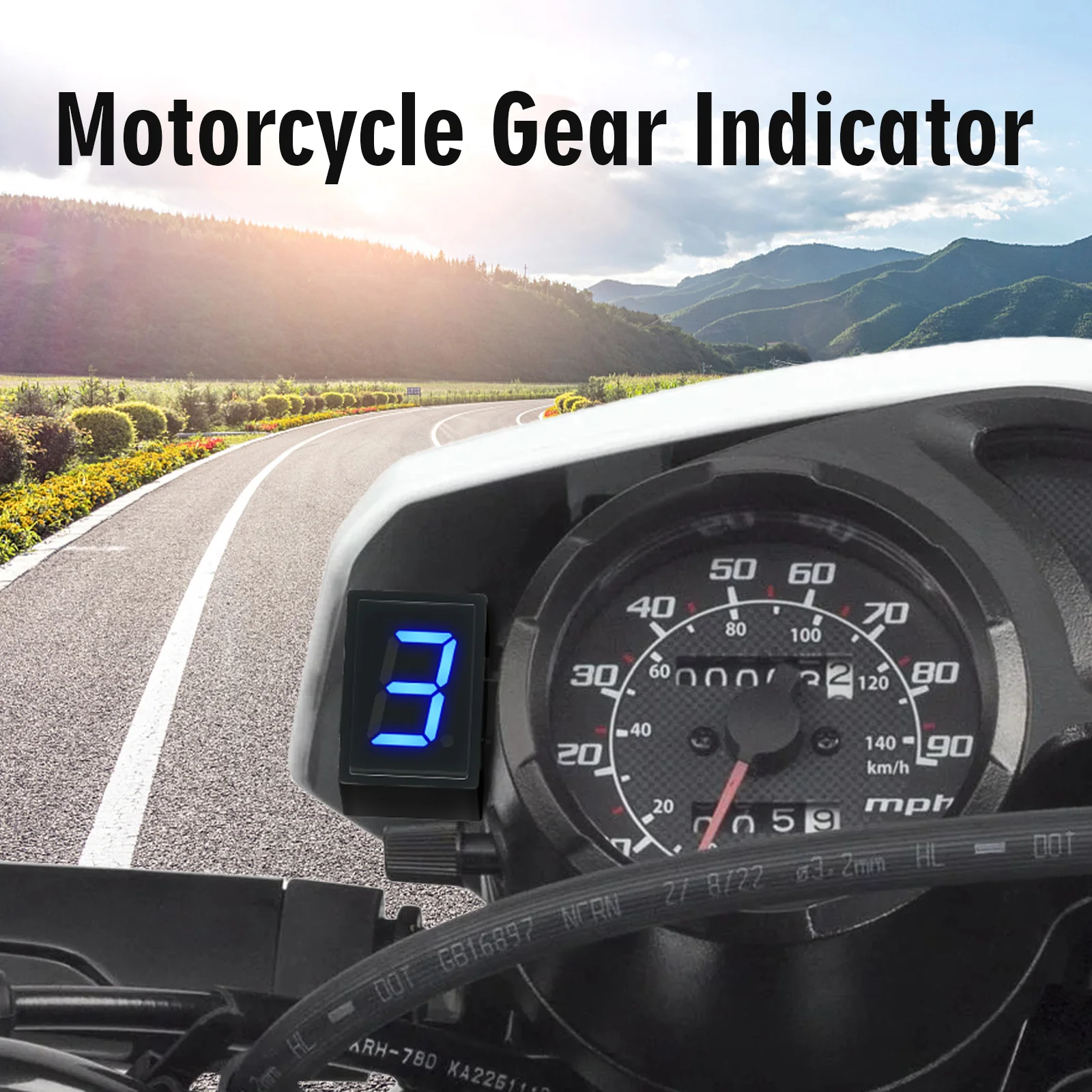 슈퍼 6단 속도 표시 범용 오토바이 디지털 기어 표시기 - Motorcycle Gear Blue 리뷰 및 가격